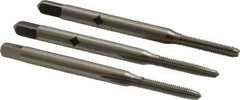 Cleveland - #3-56 UNF, 3 Flute, Bottoming, Plug & Taper, Bright Finish, High Speed Steel Tap Set - Right Hand Cut, 1-13/16" OAL, 1/2" Thread Length - Eagle Tool & Supply