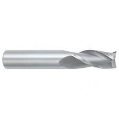 22mm Dia. x 102mm Overall Length 3-Flute Square End Solid Carbide SE End Mill-Round Shank-Center Cutting-TiALN - Eagle Tool & Supply