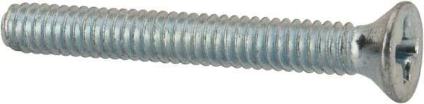 Value Collection - #5-40 UNC, 1" OAL Phillips Drive Machine Screw - Flat Head, Grade J82 Steel, Zinc-Plated Finish, Without Washer - Eagle Tool & Supply