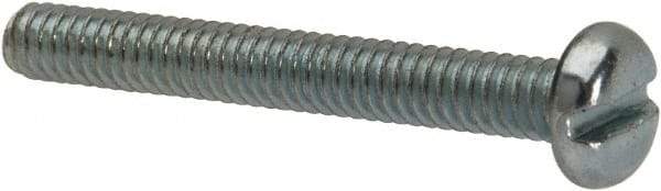 Value Collection - #5-40 UNC, 1" Length Under Head Slotted Drive Machine Screw - Pan Head, Grade J82 Steel, Zinc-Plated Finish, Without Washer - Eagle Tool & Supply