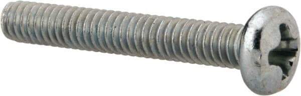 Value Collection - #5-40 UNC, 7/8" Length Under Head Phillips Drive Machine Screw - Pan Head, Grade J82 Steel, Zinc-Plated Finish, Without Washer - Eagle Tool & Supply