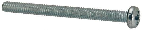 Value Collection - #5-40 UNC, 1-1/2" Length Under Head Phillips Drive Machine Screw - Pan Head, Grade J82 Steel, Zinc-Plated Finish, Without Washer - Eagle Tool & Supply