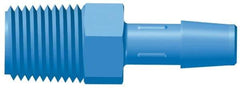 Made in USA - 3/4" Barb, 3/4, HDPE Single Barbed Tube Adapter - Blue, Male - Eagle Tool & Supply