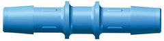 Made in USA - 5/16" Barb, Polypropylene Single Barbed Tube Straight Coupler - Blue, Male - Eagle Tool & Supply