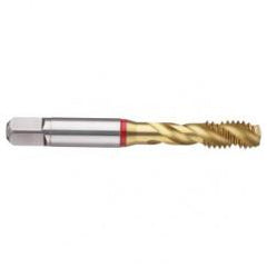 M18x1.5 6H 4-Flute Cobalt Red Ring Semi-Bottoming 40 degree Spiral Flute Tap-TiN - Eagle Tool & Supply