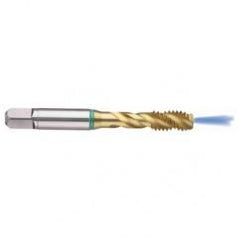 M6x1.0 6H 3-Flute Cobalt Green Ring Semi-Bottoming 40 degree Spiral Flute Tap-TiN - Eagle Tool & Supply