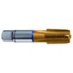 3/8-18 Dia. - 5 FL - Cobalt Spiral Flute NPTF - Blue Ring Tap-TiN-25 Degree Helix - Eagle Tool & Supply