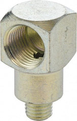 Umeta - 90° Head Angle, 1/4-28 PTF Steel Grease Fitting Adapter - 1/2" Hex, 1.0313" Overall Height, Zinc Plated Finish - Eagle Tool & Supply