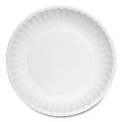 AJM Packaging Corporation - Paper Plates, 6" Diam, White, Bulk Pack, 1000/Carton - Eagle Tool & Supply