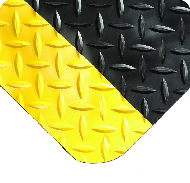 Diamond-Plate SpongeCote 3' x 75' Black/Yellow Work Mat - Eagle Tool & Supply