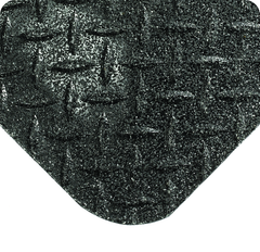 Diamond Plate with GritWorks Floor Mat - 2' x 3' x 15/16" Thick - (Black Diamond Plate Sponge Cote Coating) - Eagle Tool & Supply