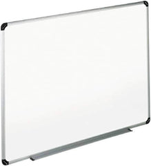 UNIVERSAL - 48" High x 72" Wide Erasable Melamine Marker Boards - Aluminum/Plastic Frame, 74.6" Deep, Includes Accessory Tray/Rail & Mounting Kit - Eagle Tool & Supply