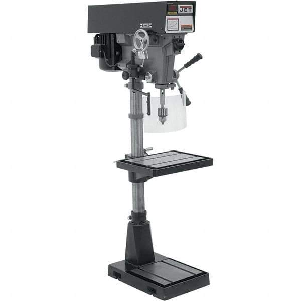 Jet - 15" Swing, Variable Speed Pulley Drill Press - Variable Speed, 1 hp, Three Phase - Eagle Tool & Supply