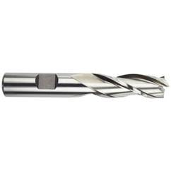 5/8 Dia. x 3-3/4 Overall Length 3-Flute Square End High Speed Steel SE End Mill-Round Shank-Center Cutting -Uncoated - Eagle Tool & Supply