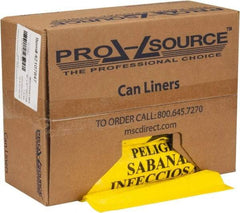 PRO-SOURCE - 45 Gal Capacity, Yellow, Hazardous Waste Bag - 1.3 mil Thick x 40" Wide x 47" High, Roll - Eagle Tool & Supply