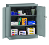 36"W x 18"D x 42"H Counter High Welded Set Up Storage Cabinet, 2 Adj. shelves, w/Raised Bottom - Eagle Tool & Supply