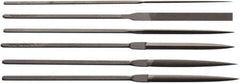 Value Collection - 6 Piece Needle Pattern File Set - Fine Coarseness, Set Includes Comprise, Pillar, Half Round, Crossing, Square, Round, Barrette - Eagle Tool & Supply