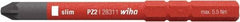 Wiha - 6mm Drive, #2 Pozidriv Screwdriver Bit - 75mm OAL - Eagle Tool & Supply