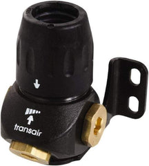Transair - 7/8" ID, 25mm OD, Three Port Wall Bracket - Plastic, 232 Max psi, 1/2 & 1/4 Female NPT, 3-5/16" Long - Eagle Tool & Supply