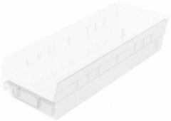 Akro-Mils - 176 Lb. Load Capacity, 17-7/8" Deep, Clear Hopper Shelf Bin - 4" High x 6-5/8" Wide x 17-7/8" Long - Eagle Tool & Supply