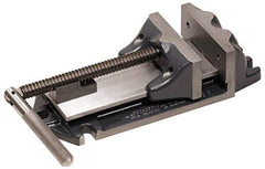 Cardinal Tool - 6" Jaw Opening Capacity x 1-1/2" Throat Depth, Horizontal Drill Press Vise - 4" Wide Jaw, Stationary Base, Rapid Action, 13" OAL x 3" Overall Height, Steel - Eagle Tool & Supply
