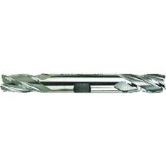 1/4 Dia. x 3-3/8 Overall Length 4-Flute Square End High Speed Steel SE End Mill-Round Shank-Center Cutting Double End End Mill-TiN - Eagle Tool & Supply