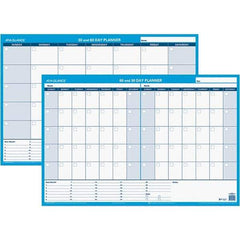 AT-A-GLANCE - 1 Sheet, 36 x 24", Erasable Wall Calendar - White & Blue - Eagle Tool & Supply