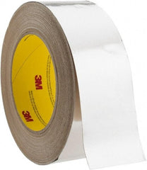 3M - 2" x 45m Silver Foil Tape - 3.25 mil, Acrylic Adhesive, Aluminum Foil Backing, 10 Lb/ln Tensile Strength, -30°F to 260°F, Series 3380 - Eagle Tool & Supply