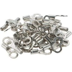 Value Collection - 18-14 AWG Noninsulated Crimp Connection D Shaped Ring Terminal - #10 Stud, Tin Plated Copper Contact - Eagle Tool & Supply