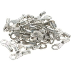 Value Collection - 18-14 AWG Noninsulated Crimp Connection D Shaped Ring Terminal - #6 Stud, Tin Plated Copper Contact - Eagle Tool & Supply