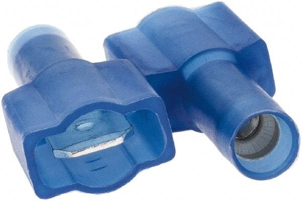 Value Collection - 16 to 14 AWG, Nylon, Fully Insulated, Male Wire Disconnect - 1/4" Wide Tab, Blue - Eagle Tool & Supply
