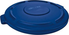 Rubbermaid - Round Lid for Use with 32 Gal Round Trash Cans - Blue, Low-Density Polyethylene, For Brute Trash Cans - Eagle Tool & Supply