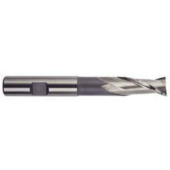 1 Dia. x 7-1/4 Overall Length 2-Flute Square End High Speed Steel SE End Mill-Round Shank-Center Cut-Uncoated - Eagle Tool & Supply