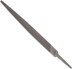 Anglo American - 6" Long, Smooth Cut, Warding American-Pattern File - Double Cut, 0.08" Overall Thickness, Tang - Eagle Tool & Supply
