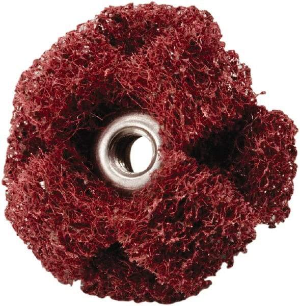3M - 1-1/2" Diam Medium Density Cross Buff - 2 Plys, 8-32 Thread, Very Fine Grade, 20,000 Max RPM - Eagle Tool & Supply