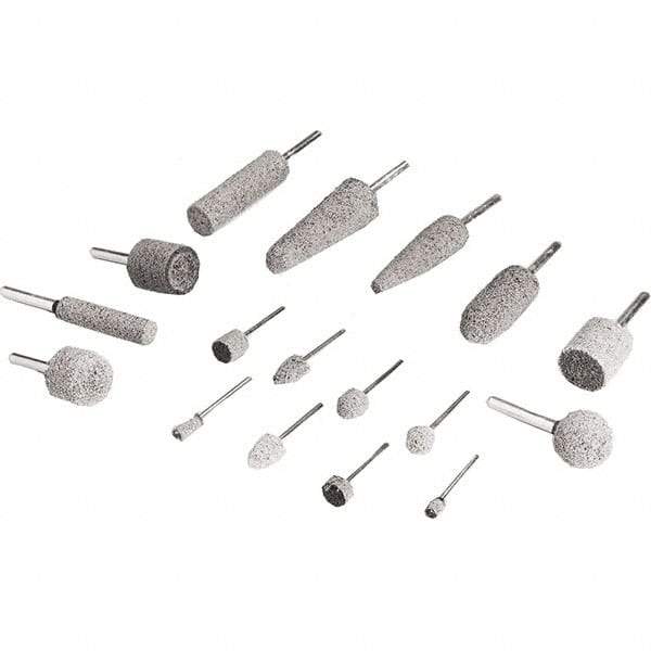 3M - 7/8" Head Diam x 2" Thickness, A11, Pointed Tree End, Silicon Carbide Mounted Point - Gray, Fine Grade, 19,860 RPM - Eagle Tool & Supply