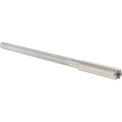 Alvord Polk - 0.387" High Speed Steel 6 Flute Chucking Reamer - Straight Flute, 0.3105" Straight Shank, 1-3/4" Flute Length, 7" OAL - Eagle Tool & Supply