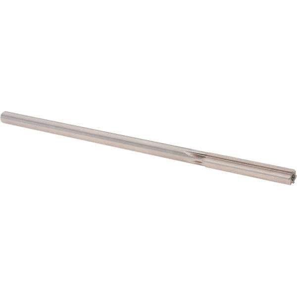 Alvord Polk - 0.247" High Speed Steel 6 Flute Chucking Reamer - Straight Flute, 0.2329" Straight Shank, 1-1/2" Flute Length, 6" OAL - Eagle Tool & Supply