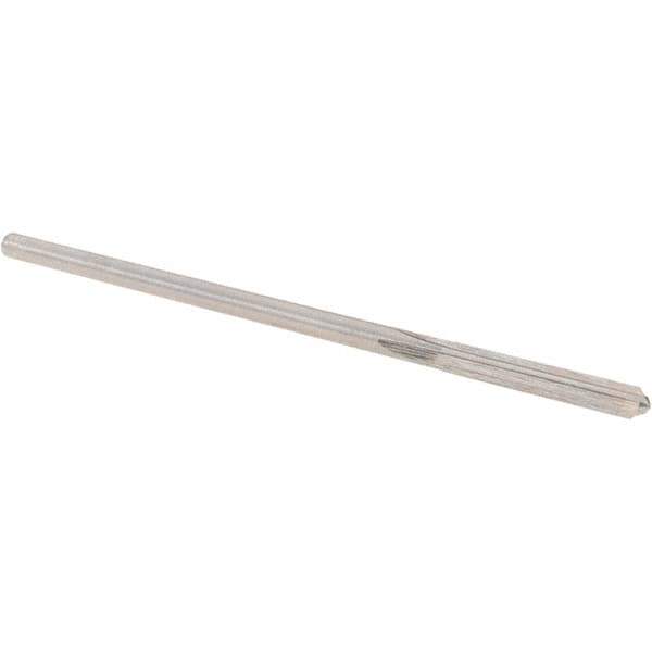 Alvord Polk - 0.141" High Speed Steel 4 Flute Chucking Reamer - Straight Flute, 0.135" Straight Shank, 1" Flute Length, 4" OAL - Eagle Tool & Supply