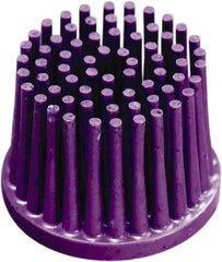 3M - 1" 36 Grit Ceramic Straight Disc Brush - Very Coarse Grade, Type R Quick Change Connector, 3/4" Trim Length, 0.37" Arbor Hole - Eagle Tool & Supply
