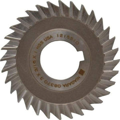Keo - 3" Blade Diam x 3/16" Blade Thickness, 1" Hole, 32 Teeth, High Speed Steel Side Chip Saw - Straight Tooth, Arbor Connection, Right Hand Cut, Uncoated, with Keyway - Eagle Tool & Supply