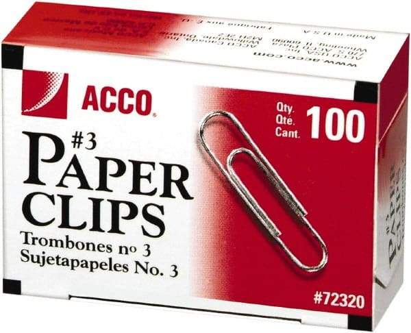 ACCO - 15/16" Wide Paper Fastener - Silver - Eagle Tool & Supply