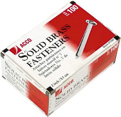 ACCO - 100 Piece Paper File Fasteners - 2" Long - Eagle Tool & Supply