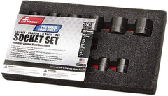 Ability One - 12 Piece 3/8" Drive Standard Impact Socket Set - 6 Points, 5/16 to 1-3/8", Inch Measurement Standard - Eagle Tool & Supply