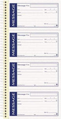 Adams Business Forms - 200 Sheet, 11 x 5-1/4", Call Book - Blue & White - Eagle Tool & Supply