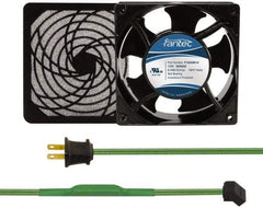 Made in USA - 115 Volts, AC, 103 CFM, Square Tube Axial Fan Kit - 0.26 Amp Rating, 120mm High x 120mm Wide x 38.5mm Deep, Includes Fan, Fan Filter, Thermostatically Controlled Fan Cord - Eagle Tool & Supply