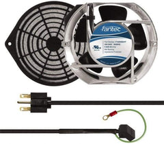 Made in USA - 230 Volts, AC, 240 CFM, Oval Tube Axial Fan Kit - 0.12/0.16 Amp Rating, 151mm High x 172mm Wide x 51mm Deep, Includes Fan, Fan Filter, Fan Cord - Eagle Tool & Supply