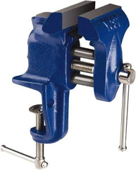 Yost Vises - 2-1/2" Jaw Width, 2-1/4" Opening Capacity, 1-1/4" Throat Depth, Cast Iron Stationary Bench Vise - Clamp-On Base Attachment - Eagle Tool & Supply