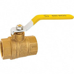 Value Collection - 1" Pipe, Brass Full Port Ball Valve - 2 Piece, NPT Ends, Lever Handle, 600 WOG, 150 WSP - Eagle Tool & Supply