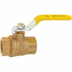 Value Collection - 3/4" Pipe, Brass Full Port Ball Valve - 2 Piece, NPT Ends, Lever Handle, 600 WOG, 150 WSP - Eagle Tool & Supply